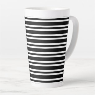 Zwart Witte Strepen Naadloos Patroon Latte Mok