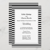 Zwart-witte strepen omhuld huwelijk kaart (Voorkant / Achterkant)