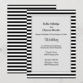 Zwart-witte strepen omhuld huwelijk kaart (Voorkant / Achterkant)