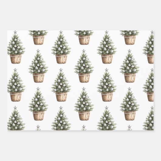 Zwart Witte Strepen Ornament Bow Christmas Inpakpapier Vel (Voorkant 2)