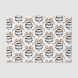 Zwart Witte Strepen Ornament Bow Christmas Tissuepapier