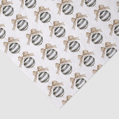Zwart Witte Strepen Ornament Kerstmis Tissuepapier (Detail)