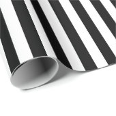 Zwart Witte strepen Patroon Cadeaupapier (Rol Hoek)