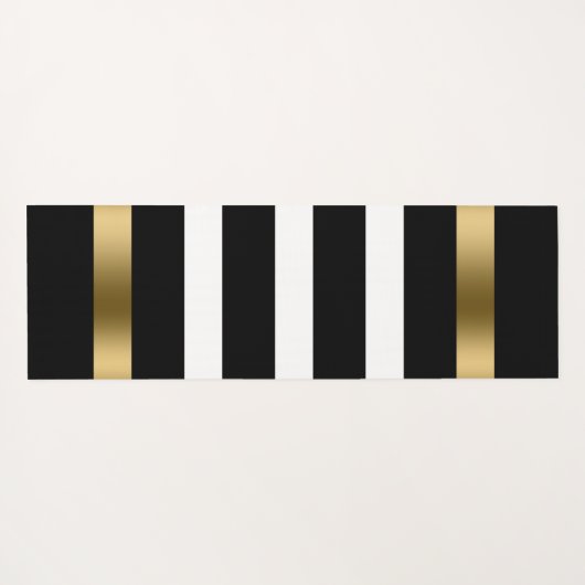 Zwart-witte strepen patroon goudaccenten in bad yogamat (Achterkant (horizontaal))