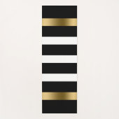 Zwart-witte strepen patroon goudaccenten in bad yogamat (Voorkant)