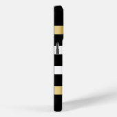 Zwart-witte strepen patroon gouden accenten Case-Mate iPhone case (Achterkant / Rechts)