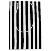 Zwart Witte strepen Patroon Medium Cadeauzakje (Voorkant)