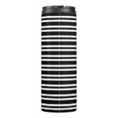 Zwart Witte Strepen Patroon Thermosbeker (Achterkant)