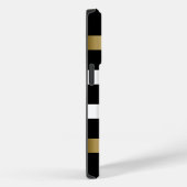 Zwart-witte strepen patroongouden accenten Case-Mate iPhone case (Achterkant / Rechts)