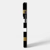 Zwart-witte strepen patroongouden accenten Case-Mate iPhone case (Achterkant / Links)
