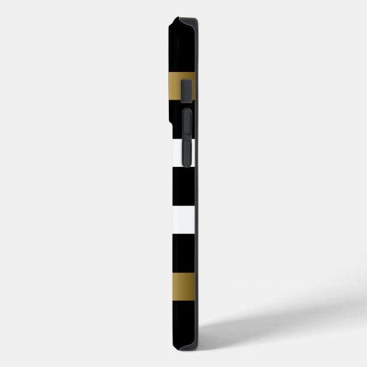 Zwart-witte strepen patroongouden accenten Case-Mate iPhone case (Achterkant / Links)