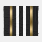 Zwart-witte strepen patroongouden accenten fleece deken (Voorkant (Horizontaal))