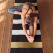 Zwart-witte strepen patroongouden accenten yogamat
