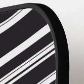 Zwart witte strepen pickleball paddle (Links Detail)