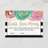 Zwart Witte Strepen Raad Hoeveel Kusjes Kaarten (Voorkant)