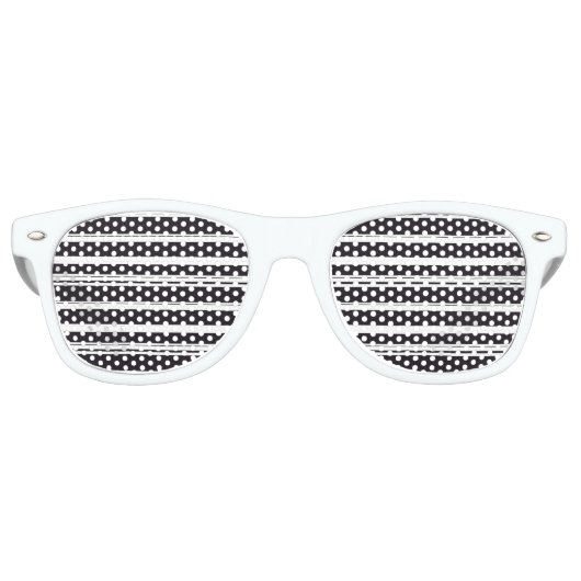 Zwart witte strepen retro zonnebril (Voorkant)