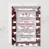 Zwart Witte Strepen & Rode Harten Bruidsmeisjesfee Kaart (Voorkant)