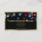 Zwart-witte strepen Roze lampje Visitekaartje (Achterkant)