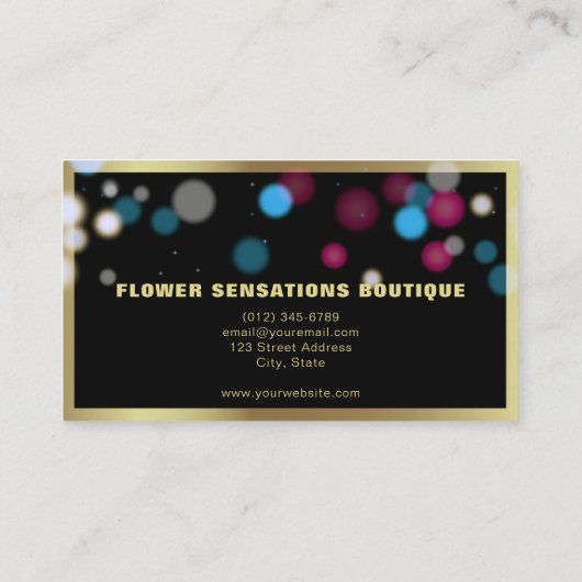 Zwart-witte strepen Roze lampje Visitekaartje (Achterkant)