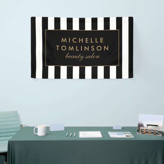Zwart-witte strepen Salon Banner (Beurs)