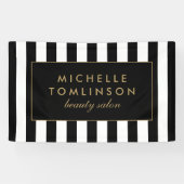 Zwart-witte strepen Salon Banner (Horizontaal)