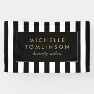 Zwart-witte strepen Salon Banner