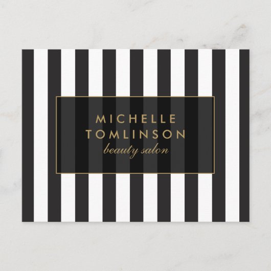 Zwart-witte strepen Salon III Briefkaart (Voorkant)