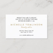 Zwart-witte strepen Salon III Coupon Kaart (Achterkant)