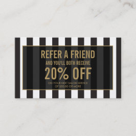 Zwart-witte strepen Salon Verwijzing Kaart