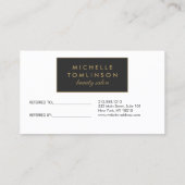 Zwart-witte strepen Salon Verwijzing Kaart (Achterkant)