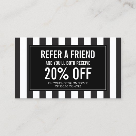 Zwart-witte strepen Salon Verwijzing Kaart II (Voorkant)