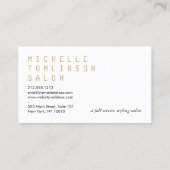 Zwart-witte strepen Salon Visitekaartje (Achterkant)