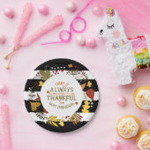 Zwart-witte strepen, schitterend en altijd bedankt papieren bordje (Feest)