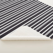 Zwart witte strepen sherpa deken (3/4)