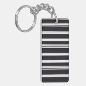 Zwart witte strepen sleutelhanger (Voorkant Links)