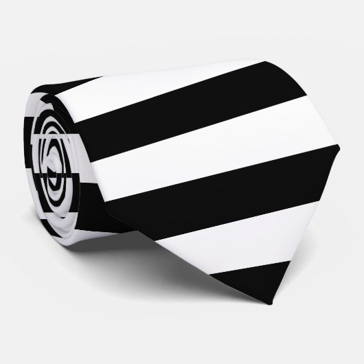 Zwart-witte strepen Stevige kleuren Design Stropdas (Opgerold)