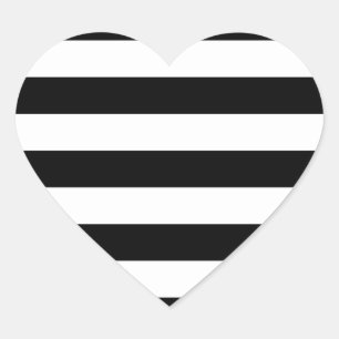 Zwart-witte strepen stijlvol hart sticker