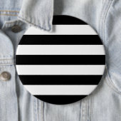 Zwart-witte strepen stijlvol ronde button 6,0 cm (In situ)