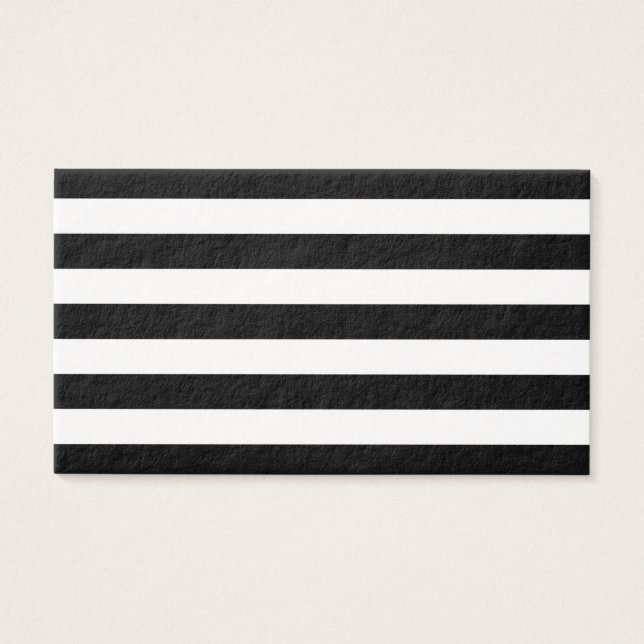 Zwart-witte strepen stijlvol visitekaartje (Voorkant)