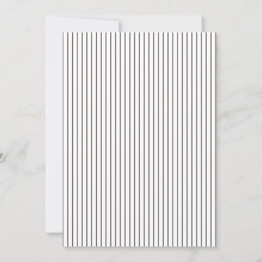 Zwart witte strepen, uitnodiging voor monogram bru (Achterkant)