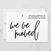 Zwart-witte strepen Verandering van adres Aankondiging (Voorkant)