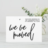 Zwart-witte strepen Verandering van adres Aankondiging (Staand voorkant)