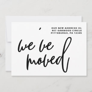 Zwart-witte strepen Verandering van adres Aankondiging