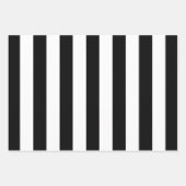 Zwart-witte strepen Verticaal gestreept patroon Inpakpapier Vel (Voorkant)