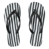 Zwart-witte strepen Verticaal Teenslippers (Voetbed)