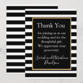 Zwart-witte strepen Voorgevuld - Hartelijk dank Kaart (Voorkant / Achterkant)