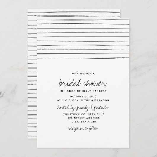 Zwart-witte strepen Vrijgezellenfeest Kaart (Voorkant / Achterkant)