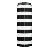 Zwart + witte strepen Waterverf Hartmonogram Thermosbeker (Achterkant)