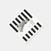 Zwart-witte strepen Waterverf Vrijgezellenfeest Servet (Hoek)