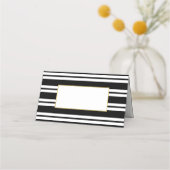 Zwart-witte strepen | Wedding Gevouwen Plaats Kaar Plaatskaartje (Achterkant)